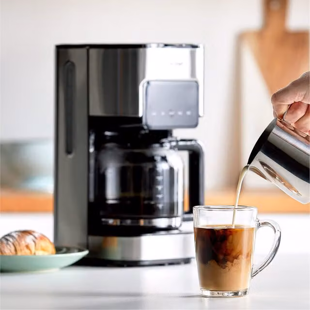 VonShef Digital Filter Coffee Machine with Timer and Keep Warm Function, Silver