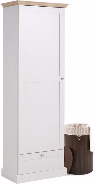 Dorel Binz White Oak Cabinet with Hinged Doors, Drawers and Hanging Rod