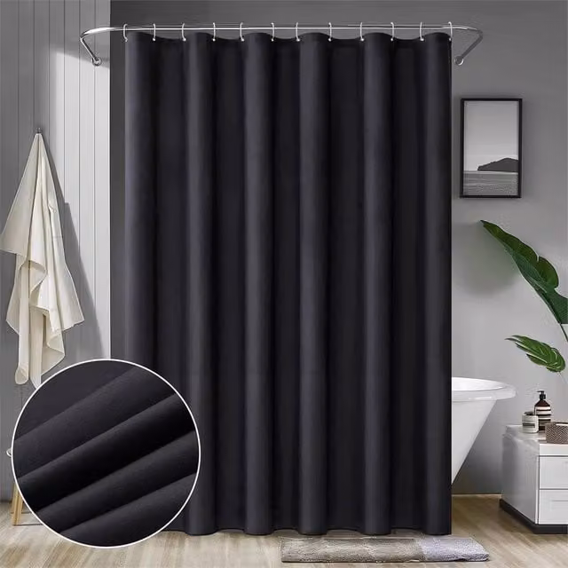 Nordara Extra Long Waterproof and Mould Resistant Shower Curtain in Grey, W/H: 180 x 200 cm
