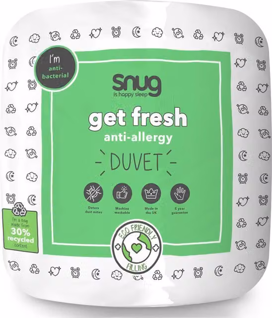 Snug 10.5 Tog Double Hollow Fibre Duvet Quilt in White