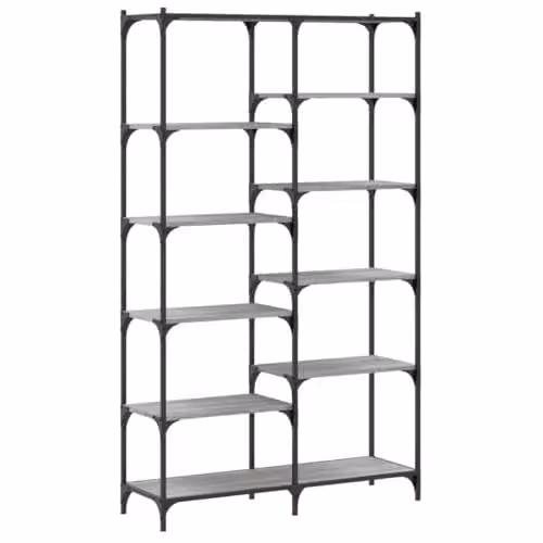 vidaXL Industrial Bookshelf in Grey Sonoma, W/D/H: 100 x 32 x 170 cm