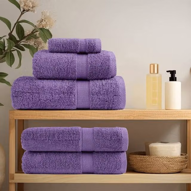 Berkfield Home SOLUND 12 Piece Premium Cotton Terry Towel Set in Purple, 600 gsm