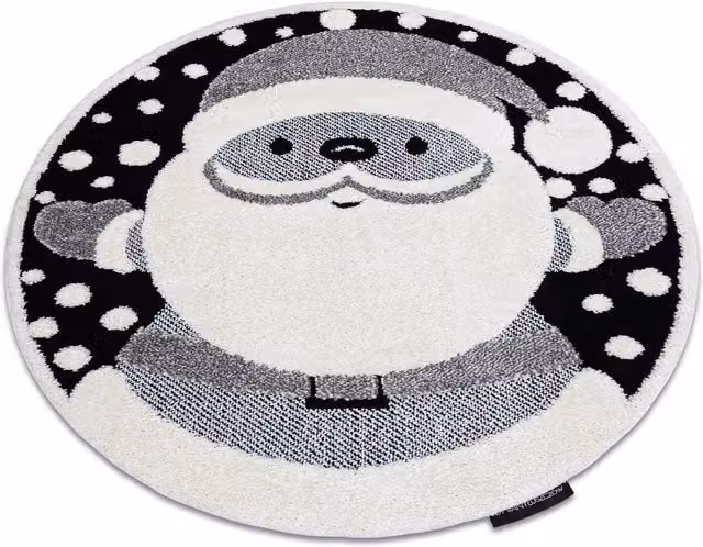 RugsX Modern Round Childrens Rug in Black and Multicolour, Diameter: 120 cm