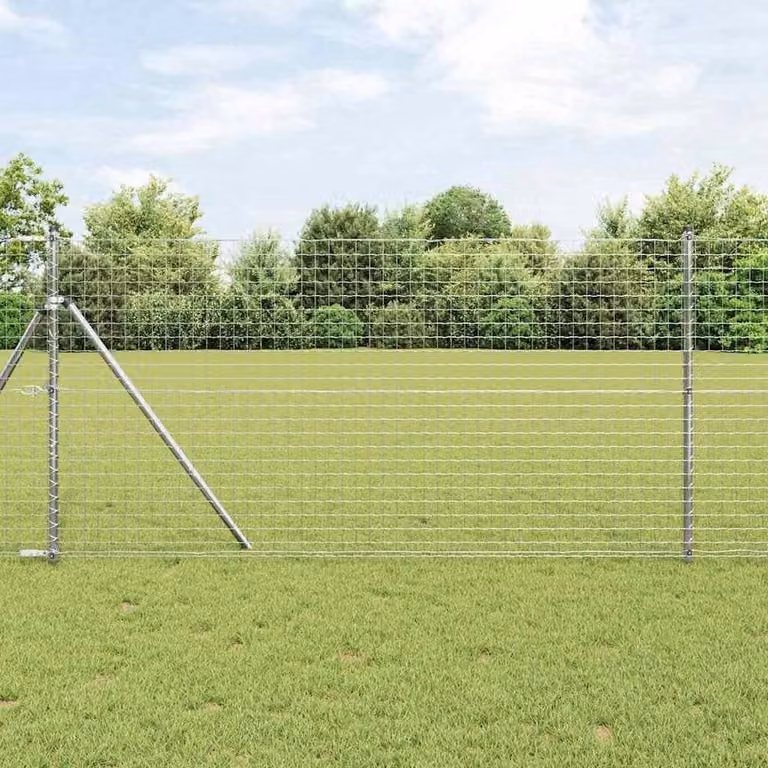 Berkfield Home Elegant Euro Fence Galvanised Steel in Silver, H: 120 cm, W: 10 m