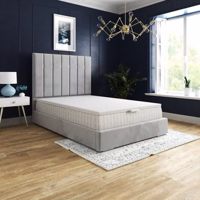 DS Living Essential Memory Foam Mattress Topper in White, W/D/H: 120 x 200 cm, Medium Firmness