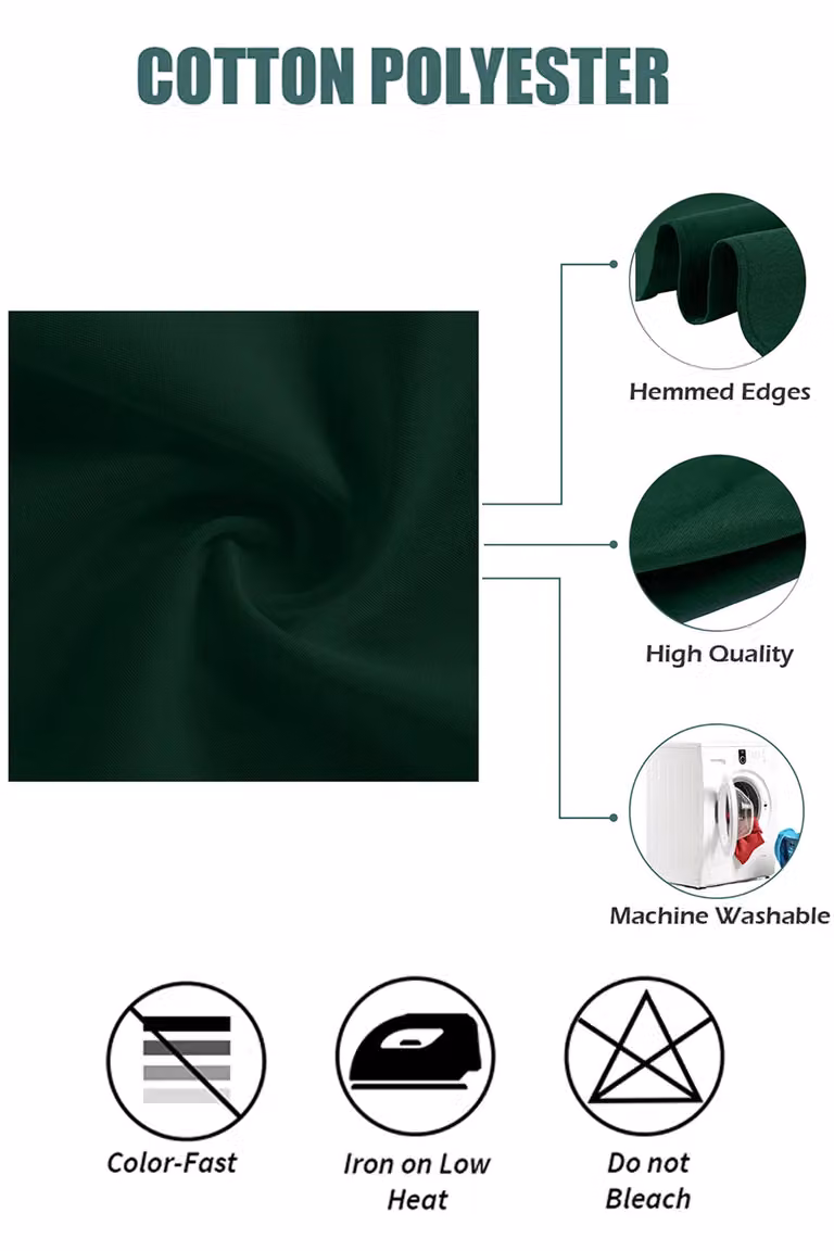 Neel Blue Reusable Polyester Table Napkins, 10-Piece Set in Green, 20 Inch