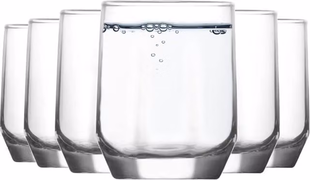 LAV Geometric Shot Glass Set, 80ml, Transparent Yellow, Pack of 6