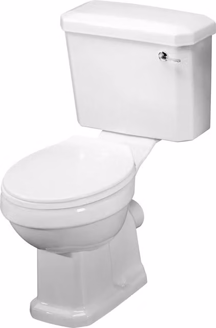 Balterley Traditional Close Coupled Ceramic Toilet with Cistern and Soft Close Seat, White, W: 47 cm
