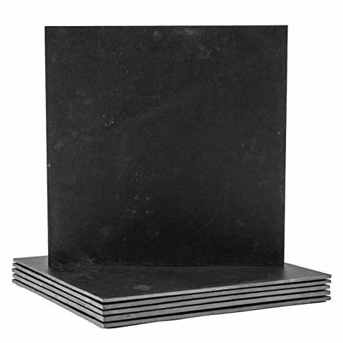Argon Tableware Square Black Slate Placemats, Set of 6, W: 33 cm