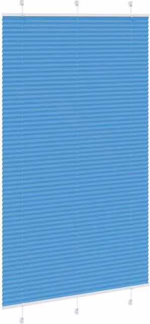 Berkfield Home Blue Single Pleat Polyester Blind W: 115 cm, H: 200 cm