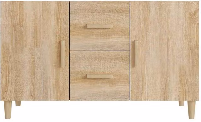 Berkfield Home Sonoma Oak Sideboard in Beige, W/D/H: 100 x 36 x 60 cm