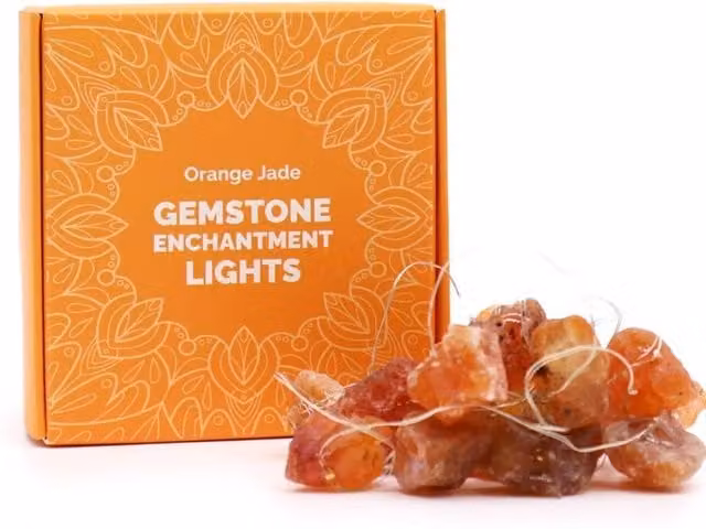 KDMD Orange Jade Gemstone LED String Lights with USB Power