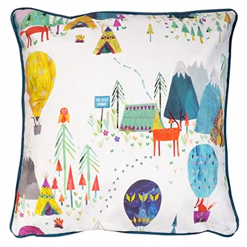 Prestigious Textiles Away We Go Printed Kids Cushion, Multicolour, W/D/H: 55 x 55 x 55 cm