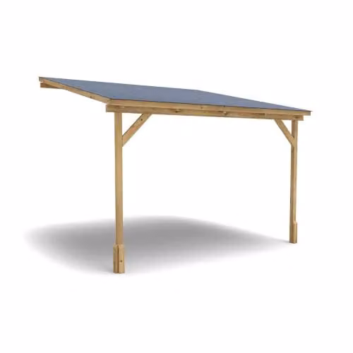 Dunster House Utopia Brown Wooden Lean-To Gazebo Kit with Superfelt, W: 300 cm, D: 307 cm, H: 201 cm