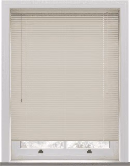 NewEdgeBlinds PVC Venetian Blind with 25mm Slats in Beige, W: 152 cm, H: 110 cm