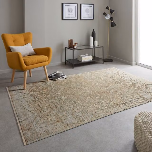 The Rug Shop UK Brown Kilim Abstract Machine Woven Area Rug W: 160 cm, D: 230 cm