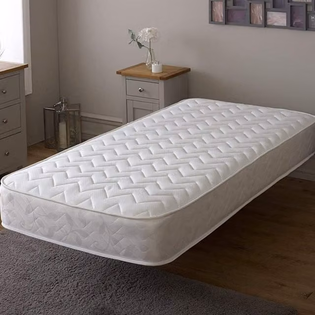 Starlight Beds Zig Zag Hybrid Spring Mattress in White and Grey, W/D/H: 90 x 190 cm