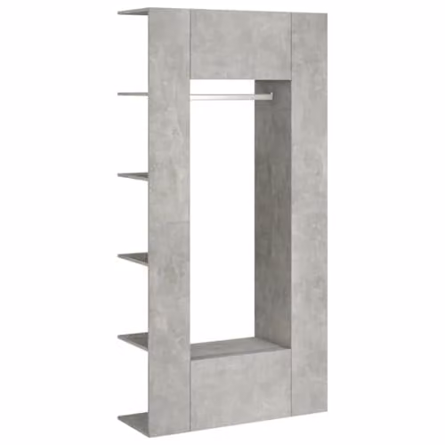 vidaXL Set of 2 Modern Hallway Cabinets in Concrete Grey Engineered Wood