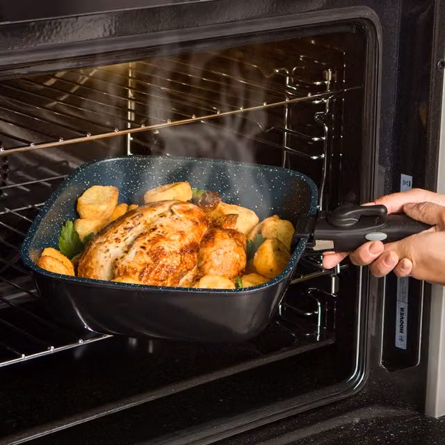 Flavorstone Diamond Non-Stick 9-Piece Frying Pan Set in Blue with Glass Lids and Steamer Insert