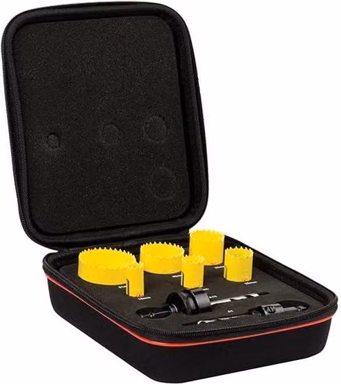 Starrett Kfc06021 Bi-Metal Fast Cut Electrician's Hole Saw Kit, 1 inch, Black