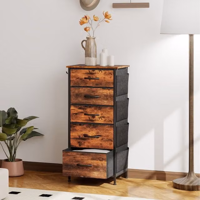 HOMCOM Industrial Double Dresser in Brown