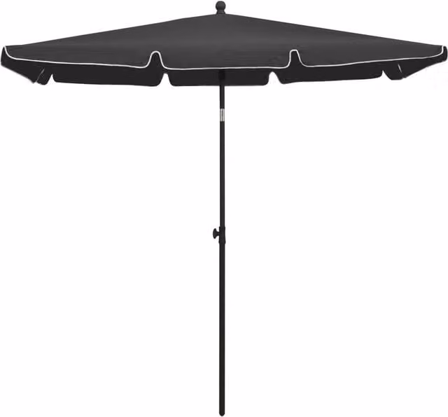 Berkfield Home Garden Parasol with Pole, Anthracite and Black, W: 210 cm, D: 140 cm