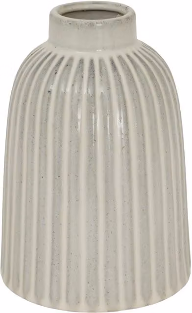 Hill Interiors Monte Bell Ceramic Tabletop Vase in White, H: 20.0 cm, W: 15.0 cm, D: 15.0 cm
