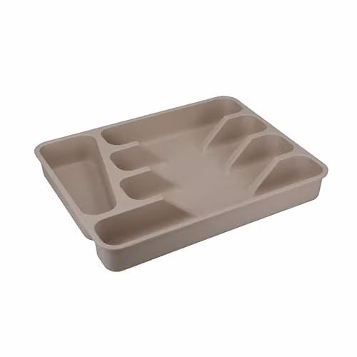 KitchenCraft Natural Elements Bamboo Fibre Cutlery Organiser Tray, Grey, W: 33 cm, D: 25.5 cm, H: 5 cm