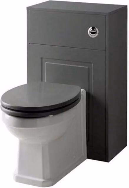 Clifton Matt Grey Back to Wall Toilet with Soft Close Seat and Unit, Width: 50 cm
