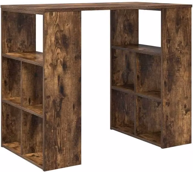 Berkfield Home Smoked Oak Corner Desk in Brown Engineered Wood