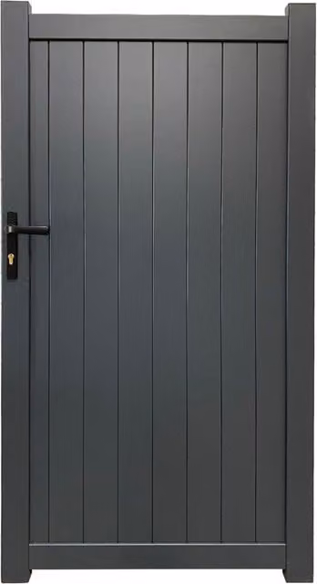 Grey Aluminium Vertical Swing Pedestrian Gate, W: 100 cm, H: 180 cm