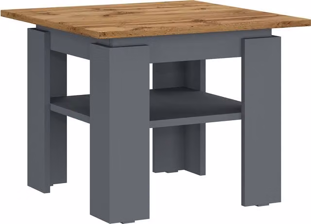 Shefa Line Element Square Coffee Table in Oak and Graphite