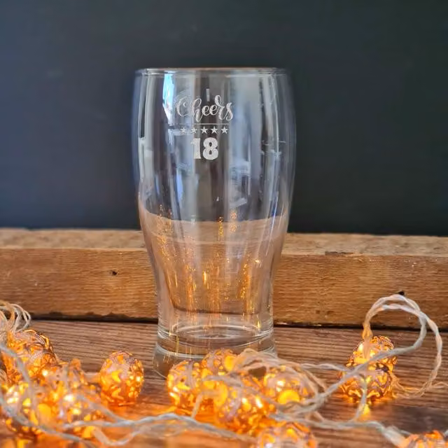 Afewhometruths Engraved 18th Birthday Pint Glass, Clear, 500ml