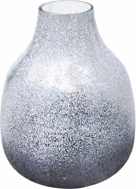 Lemon Pavilion Furniture and Decor Verre Round Frosted Glass Vase in Atlantic Blue, W: 21 cm, D: 21 cm, H: 25 cm