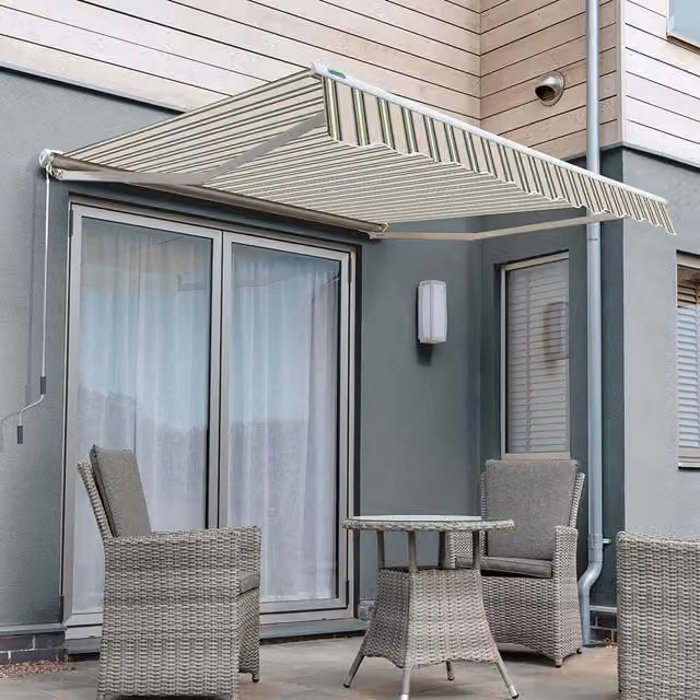 Primrose Electric Half Cassette Awning in Multi-Stripe, 3.0m