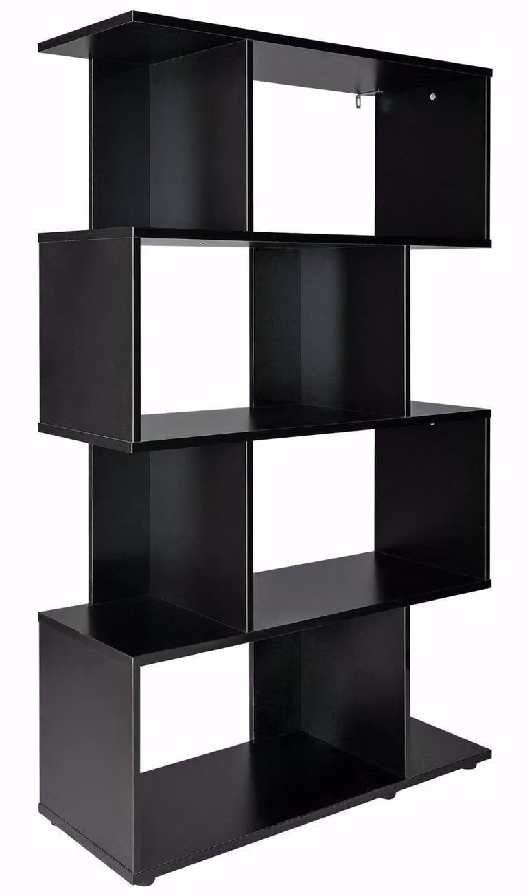 Hayward 5 Shelf Black Gloss Modern Freestanding Bookcase W/D/H: 90 x 35 x 150 cm
