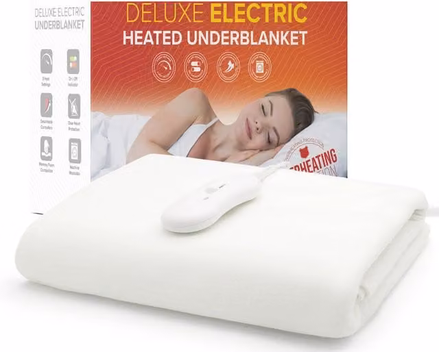 Homerepublic Thermal Snug Cosy Electric Underblanket, White, W/D/H: 180 x 200 cm