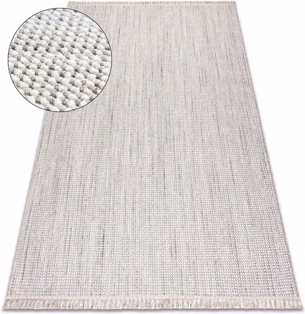 RugsX Nano Rug in White, W: 240 cm, D: 330 cm