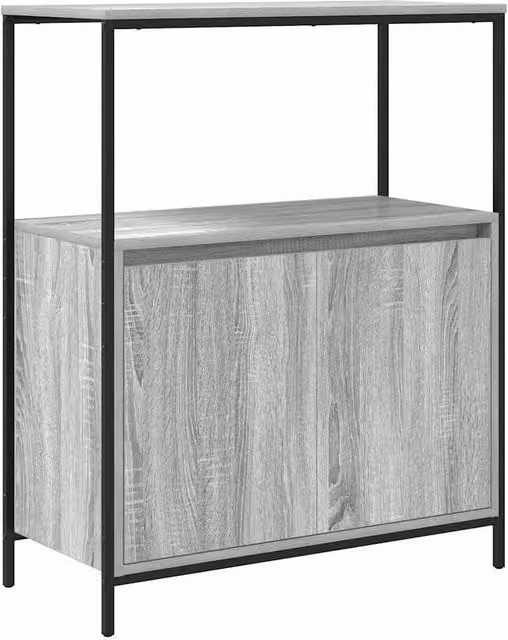 Berkfield Home Bathroom Cabinet with Shelves, Grey Sonoma, W: 76.5 cm, D: 35 cm, H: 95 cm