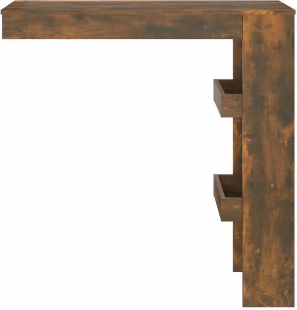Berkfield Home Wall Bar Table in Smoked Oak Brown, W: 102 cm, D: 45 cm, H: 103.5 cm