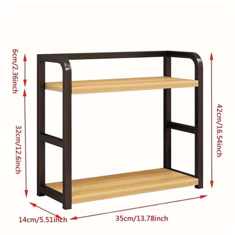 Nordara 2-Tier Freestanding Kitchen and Bathroom Spice Rack Storage Organiser in Black