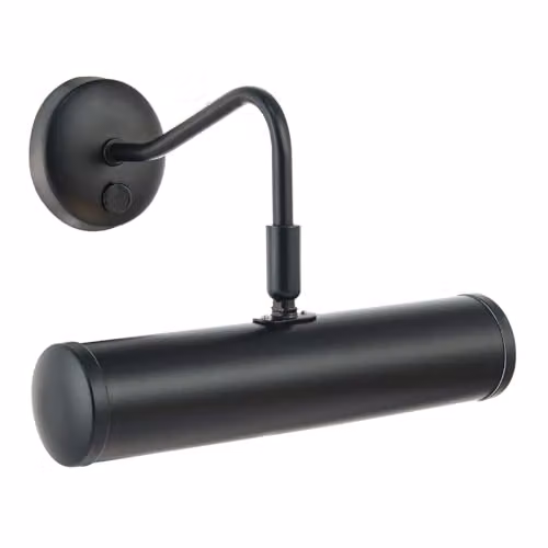 Happy Homewares Classic Traditional Adjustable Picture Wall Light Fitting in Black with Rocker Switch, W/D/H: 23 x 22 x 14 cm