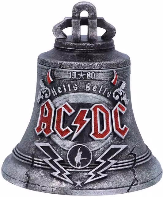Nemesis Now ACDC Hells Bells Resin Trinket Box with Lid in Silver and Grey, H 13 cm