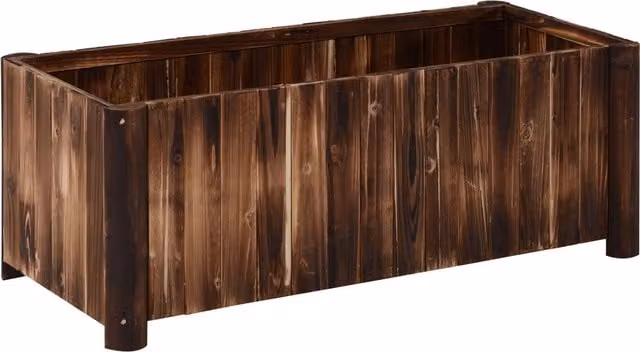 Outsunny Brown Wooden Raised Garden Bed, W/D/H: 120 x 50 x 45 cm