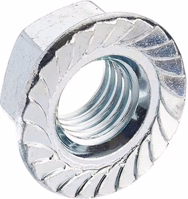 Unifix Class 6 Serrated Flange Nuts DIN 6923 BZP M5 x 0.80 in Silver