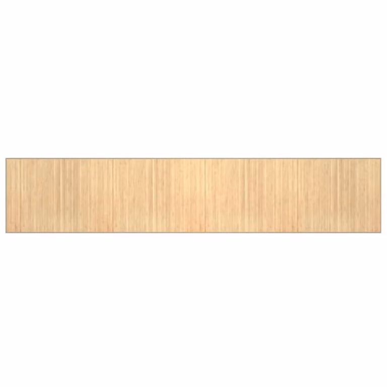 Berkfield Home Rectangular Bamboo Rug in Beige, W/D: 80 x 400 cm