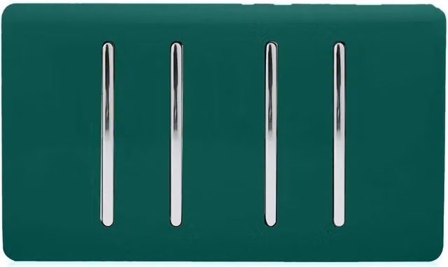 Trendi 4 Gang 3 Way Intermediate 10 Amp Rocker Light Switch in Dark Green
