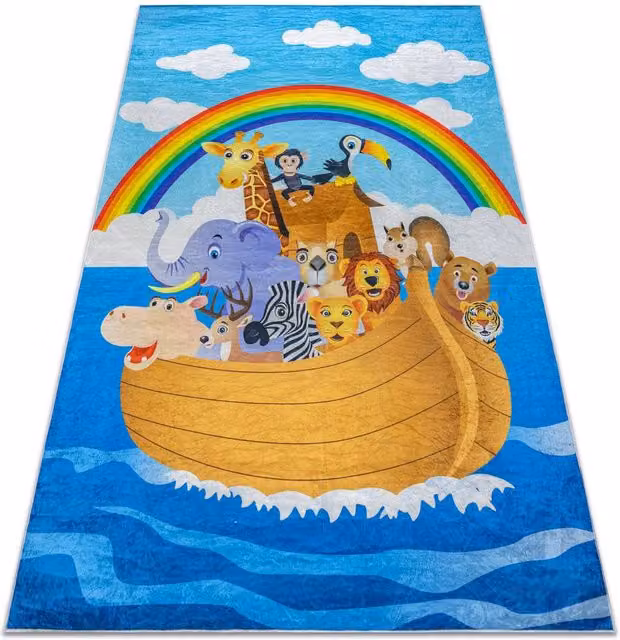 RugsX Bambino Kids Motif Rug in Blue, W: 80 cm, L: 150 cm
