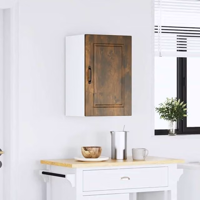Berkfield Home Porto Smoked Oak Kitchen Wall Cabinet in Brown, W/D/H: 60.0 x 25.0 x 40.0 cm
