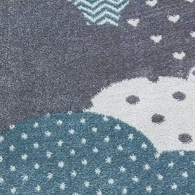 Bravich LTD Kids Circle Clouds Rug Bambi in Blue, Diameter: 160 cm